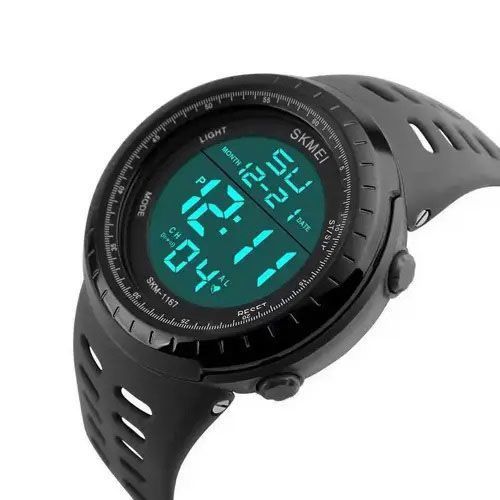 Годинник наручний чоловічий SKMEI 1167BK BLACK, армійський годинник протиударний. Колір: чорний 00022029 фото