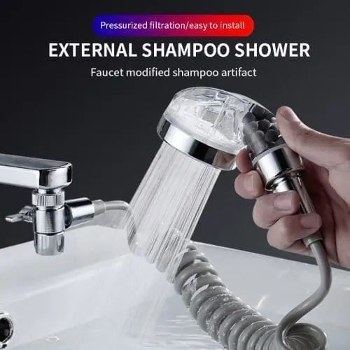 Душевая система на умывальник с турмалином Modified Faucet With external Shower 00012987 фото