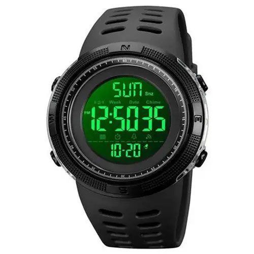 Часы наручные мужские SKMEI 2070BK BLACK, водостойкие тактические часы. Цвет: черный 00022425 фото