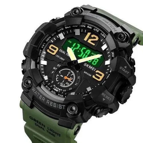 Часы наручные мужские SKMEI 1965AG ARMY GREEN, Часы армейские оригинал, Часы спортивные. Цвет: зеленый 00022059 фото