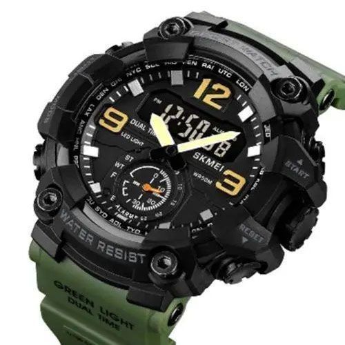 Часы наручные мужские SKMEI 1965AG ARMY GREEN, Часы армейские оригинал, Часы спортивные. Цвет: зеленый 00022059 фото