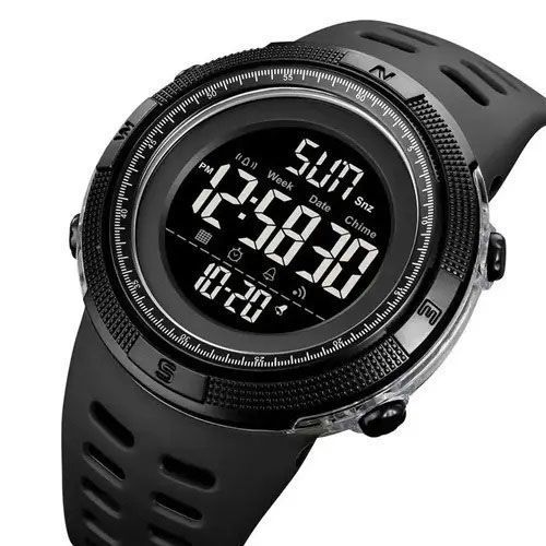 Часы наручные мужские SKMEI 2070BK BLACK, водостойкие тактические часы. Цвет: черный 00022425 фото
