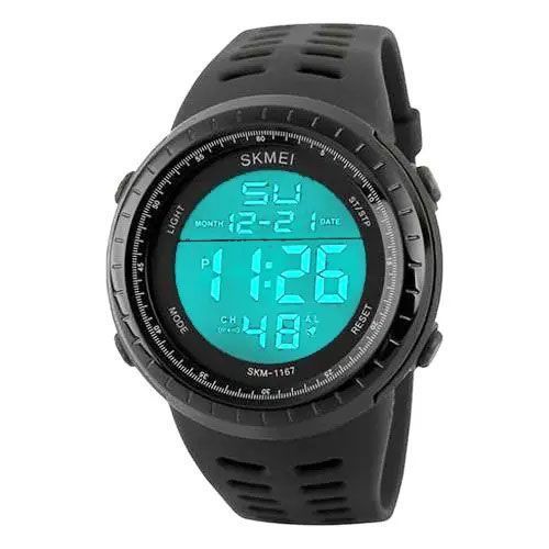 Годинник наручний чоловічий SKMEI 1167BK BLACK, армійський годинник протиударний. Колір: чорний 00022029 фото