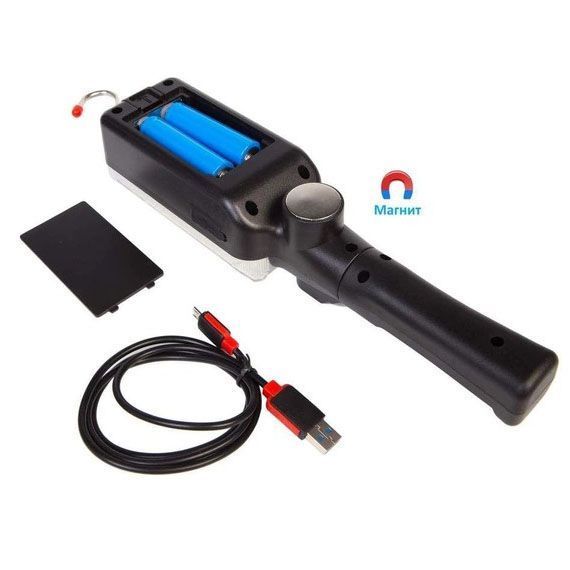 Фонарь кемпинговый ZJ-8859-COB-3 аккумуляторный 18650 х 2, зарядка от micro USB, с магнитом и крючком 00022915 фото