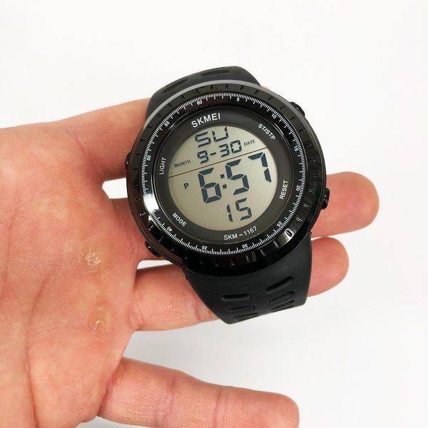 Годинник наручний чоловічий SKMEI 1167BK BLACK, армійський годинник протиударний. Колір: чорний 00022029 фото