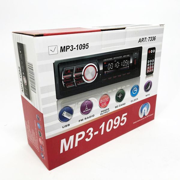 Автомагнітола MP3 1095/7336 BT ISO зі знімною панеллю 1DIN 4х50Вт, Автомагнітола стерео звук 00016810 фото