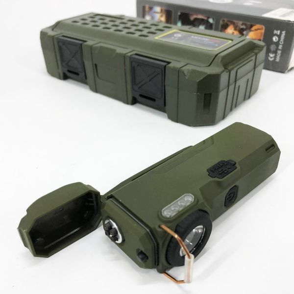 Фонарик-зажигалка армейская MULTIFUNCTIONAL D51-COB, Зажигалка на подарок в упаковке. Цвет: зеленый 00023581 фото