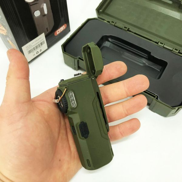 Фонарик-зажигалка армейская MULTIFUNCTIONAL D51-COB, Зажигалка на подарок в упаковке. Цвет: зеленый 00023581 фото