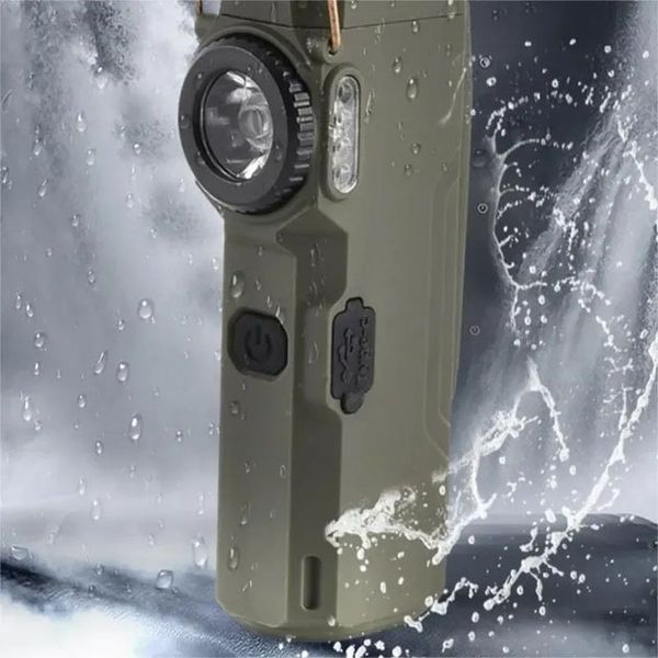 Фонарик-зажигалка армейская MULTIFUNCTIONAL D51-COB, Зажигалка на подарок в упаковке. Цвет: зеленый 00023581 фото