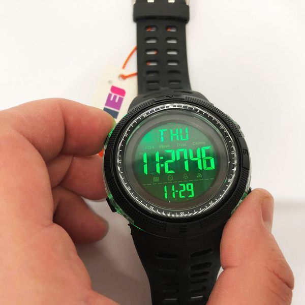 Часы наручные мужские SKMEI 2070BK BLACK, водостойкие тактические часы. Цвет: черный 00022425 фото