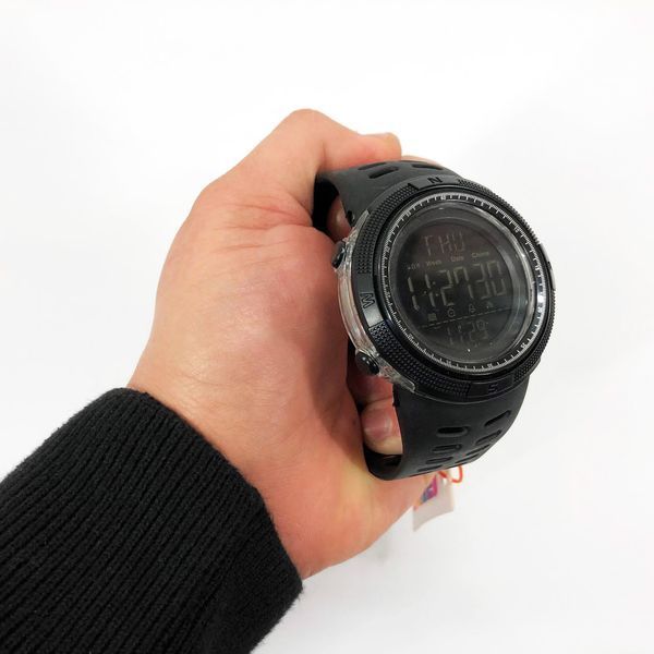 Часы наручные мужские SKMEI 2070BK BLACK, водостойкие тактические часы. Цвет: черный 00022425 фото