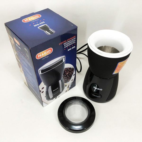 Кофемолка MAGIO MG-205 200 Вт, Кофемолка бытовая электрическая, Портативная кофемолка, Измельчитель кофе 00018860 фото