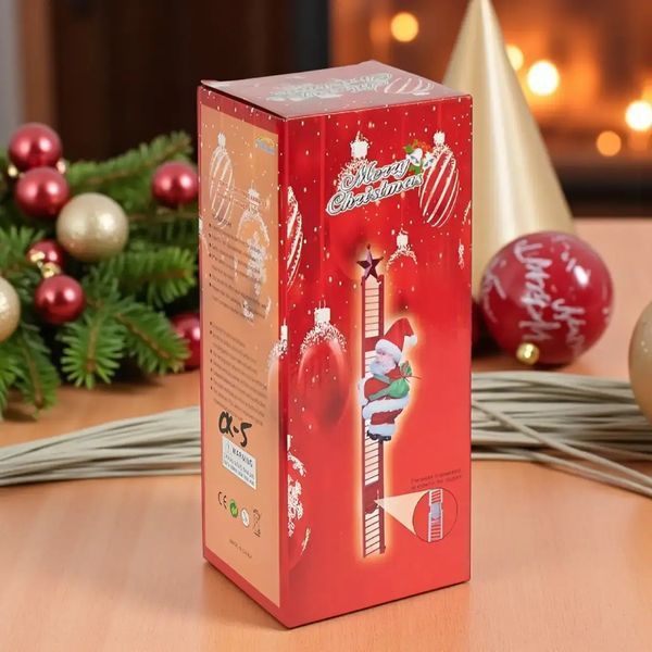 Игрушка дед мороз, на лестнице cx-5 музыкальная новогодняя игрушка 00024923 фото