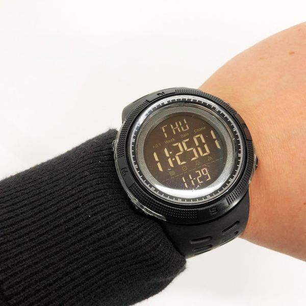 Часы наручные мужские SKMEI 2070BK BLACK, водостойкие тактические часы. Цвет: черный 00022425 фото