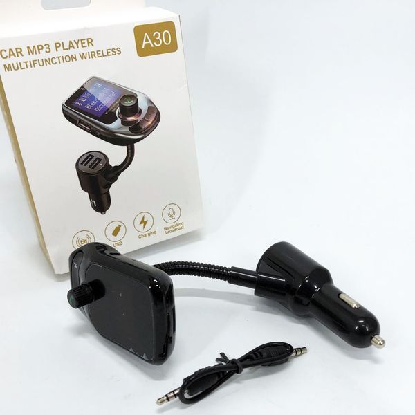 Автомобільний FM трансмітер модулятор A30 Bluetooth, Фм трансмітер від прикурювача 00017024 фото