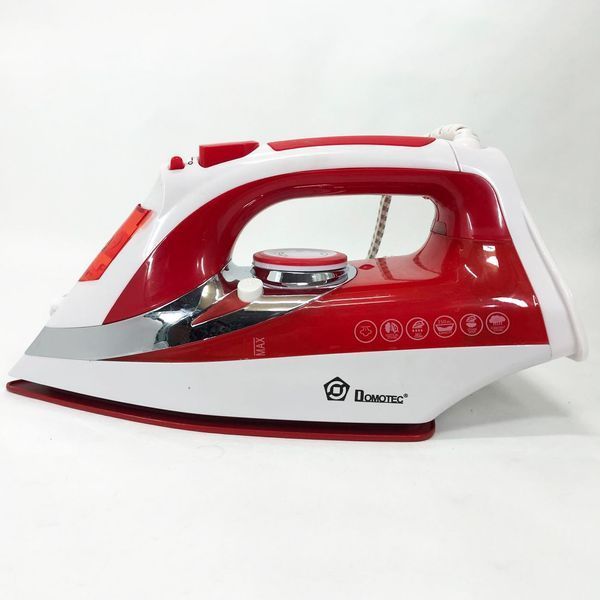 Утюг Domotec MS-2201 2800W керамическая подошва, паровой утюг для одежды. Цвет: красный 00013593 фото