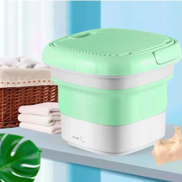 Складна пральна машина MAXTOP silicon washing machine, Портативна пралка відро. Колір: зелений 00012693 фото
