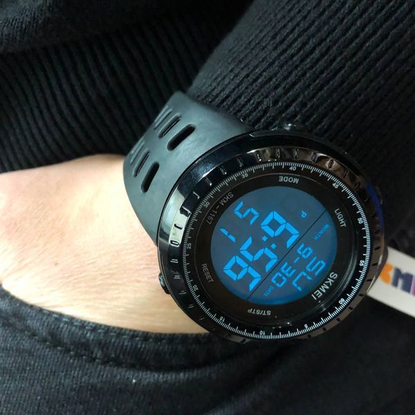 Годинник наручний чоловічий SKMEI 1167BK BLACK, армійський годинник протиударний. Колір: чорний 00022029 фото