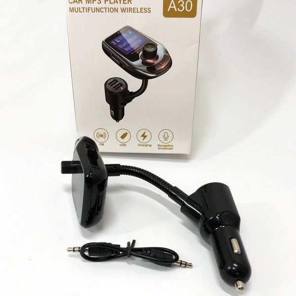 Автомобільний FM трансмітер модулятор A30 Bluetooth, Фм трансмітер від прикурювача 00017024 фото