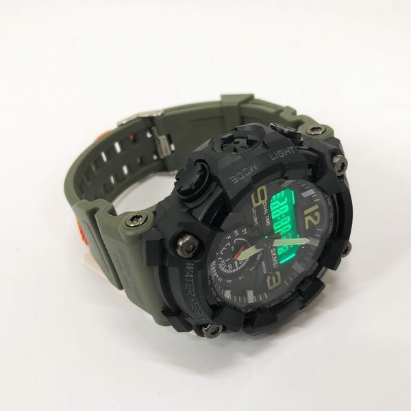 Часы наручные мужские SKMEI 1965AG ARMY GREEN, Часы армейские оригинал, Часы спортивные. Цвет: зеленый 00022059 фото