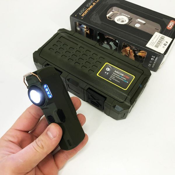 Фонарик-зажигалка армейская MULTIFUNCTIONAL D51-COB, Зажигалка на подарок в упаковке. Цвет: зеленый 00023581 фото