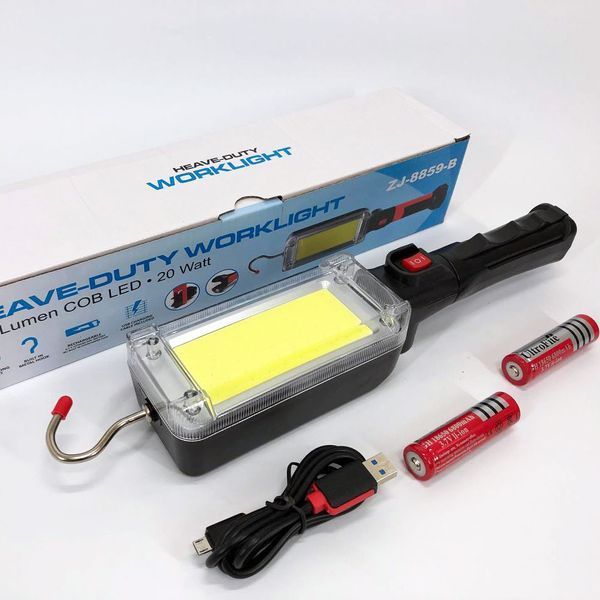 Фонарь кемпинговый ZJ-8859-COB-3 аккумуляторный 18650 х 2, зарядка от micro USB, с магнитом и крючком 00022915 фото