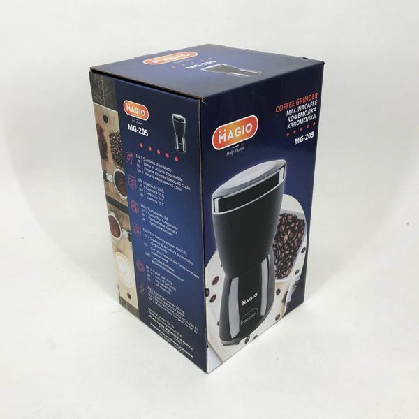 Кофемолка MAGIO MG-205 200 Вт, Кофемолка бытовая электрическая, Портативная кофемолка, Измельчитель кофе 00018860 фото