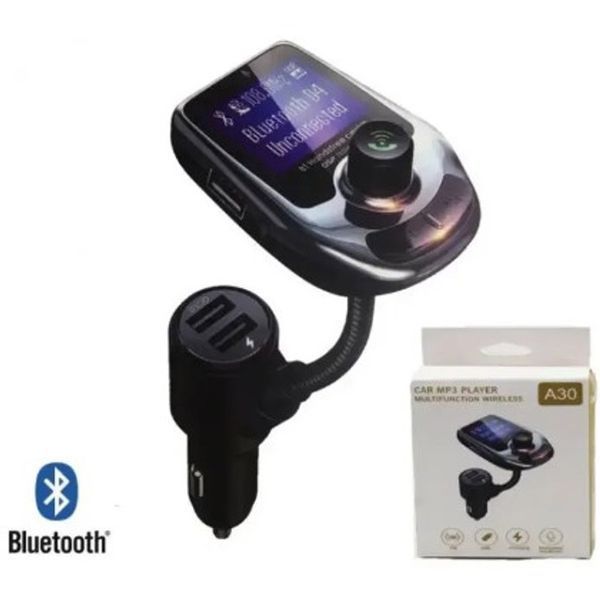 Автомобільний FM трансмітер модулятор A30 Bluetooth, Фм трансмітер від прикурювача 00017024 фото