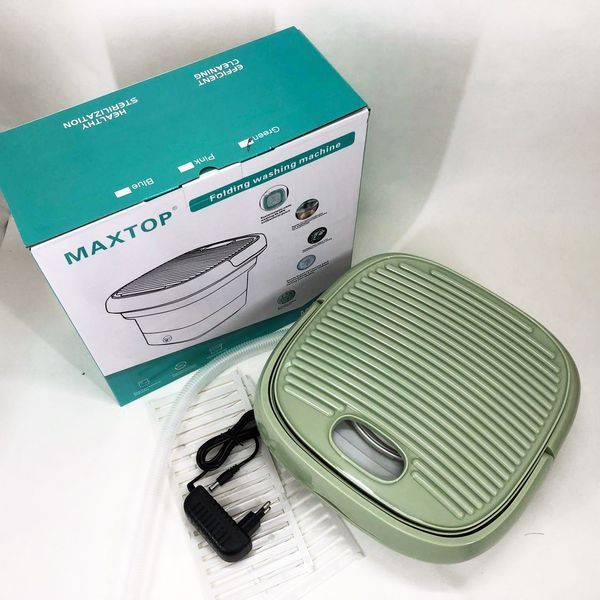 Складна пральна машина MAXTOP silicon washing machine, Портативна пралка відро. Колір: зелений 00012693 фото
