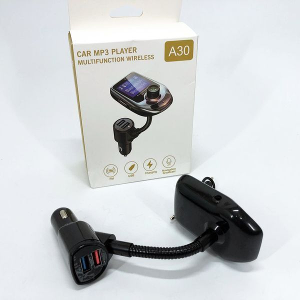 Автомобільний FM трансмітер модулятор A30 Bluetooth, Фм трансмітер від прикурювача 00017024 фото