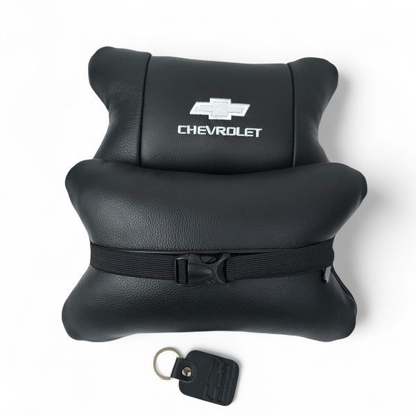 Автомобильные подушки Chevrolet из натуральной итальянской кожи + кожаный брелок в подарок 00016881 фото