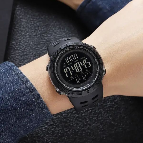 Часы наручные мужские SKMEI 2070BK BLACK, водостойкие тактические часы. Цвет: черный 00022425 фото