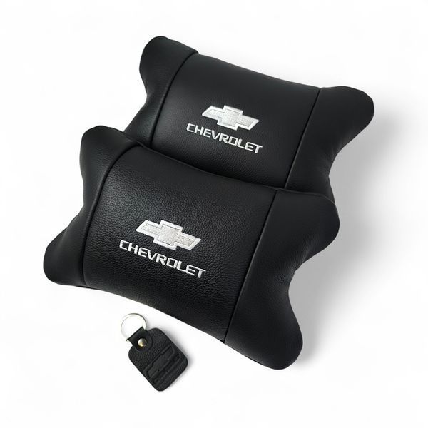 Автомобильные подушки Chevrolet из натуральной итальянской кожи + кожаный брелок в подарок 00016881 фото
