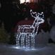 Холодный белый Уличный новогодний олень из дюралайта с поворотом головы большой 115 см от сети 00024868 фото 1