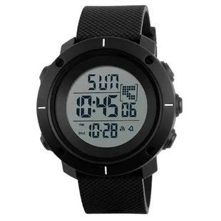 Годинник наручний чоловічий SKMEI 1213BK BLACK BIG SIZE, годинник тактичний протиударний. Колір: чорний 00022454 фото
