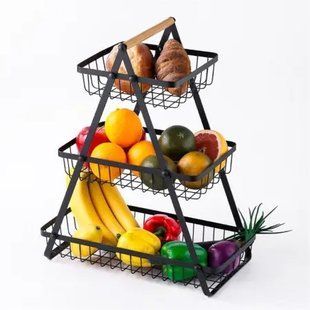 Корзина для фруктов 3 яруса,/ Фруктовница металлическая 00013204 фото