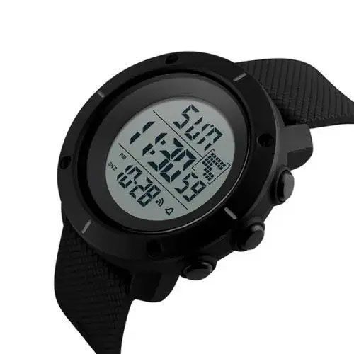 Часы наручные мужские SKMEI 1213BK BLACK BIG SIZE, часы тактические противоударные. Цвет: черный 00022454 фото