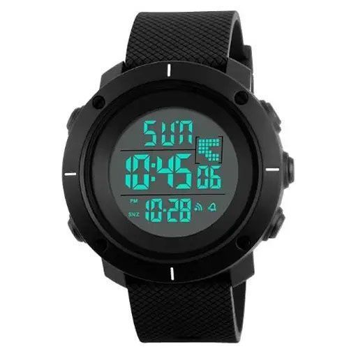 Часы наручные мужские SKMEI 1213BK BLACK BIG SIZE, часы тактические противоударные. Цвет: черный 00022454 фото