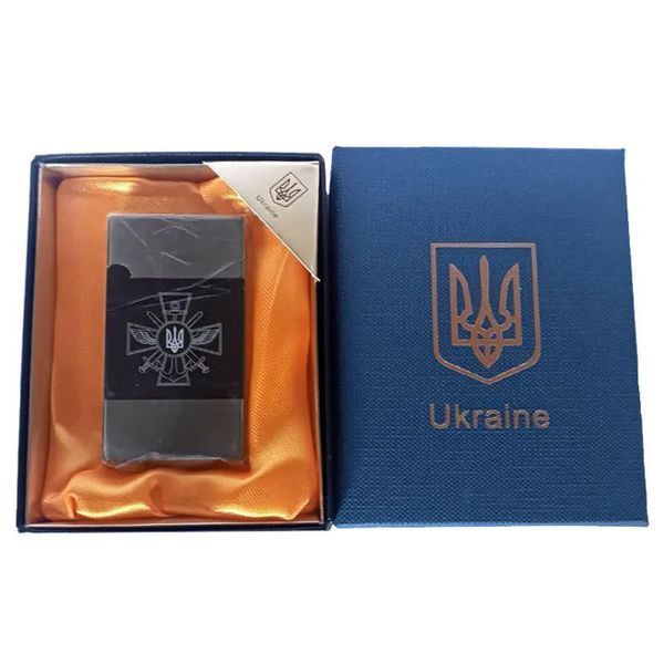 Запальничка газова Україна (Подарунка, турбо полум'я) HL-393-1. Колір: срібло 00023525 фото