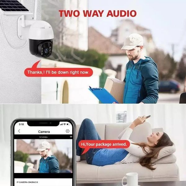 Поворотна погодозахисна сонячна камера безпеки 4G solar cam 1080P 00017367 фото