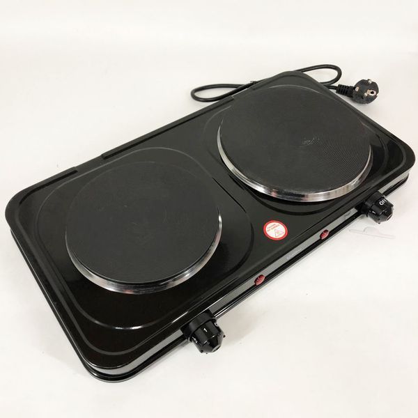 Плитка настольная электрическая Suntera DP-1935B, 2500 W, 2 конфорки разного диаметра. Цвет: черный 00019859 фото