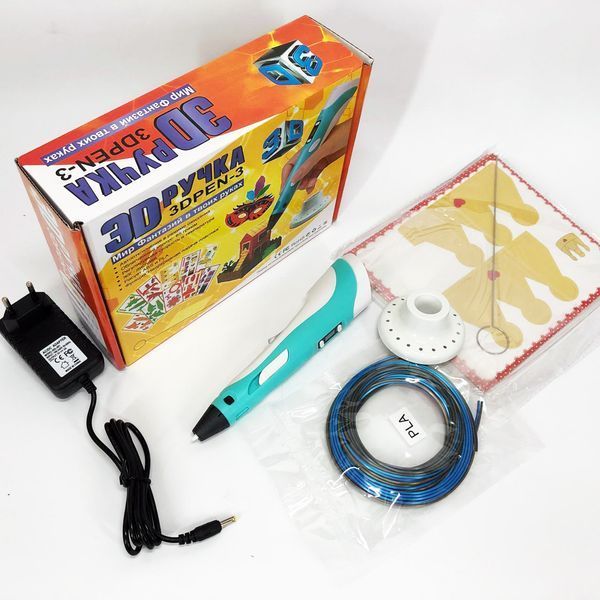 3D ручка Smart 3D Pen 2 c LCD дисплеем, Интересная ручка 3д для детей, Оригинальная. Цвет: голубой 00015790 фото