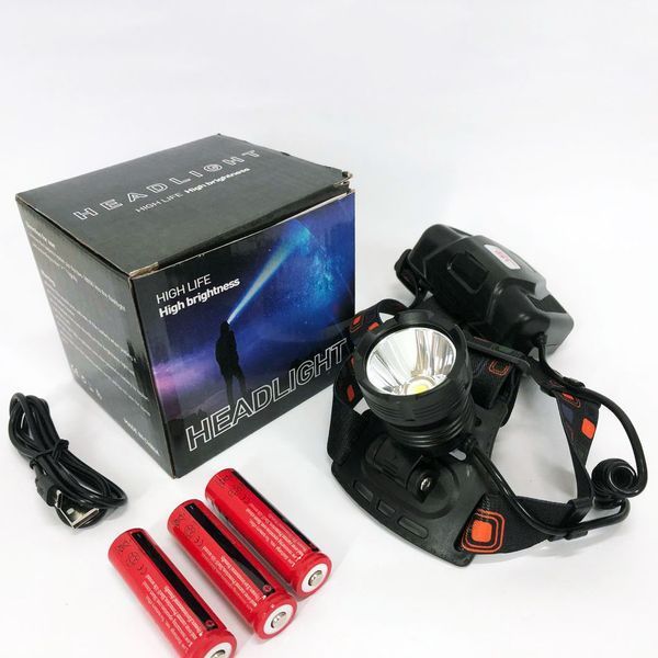 Фонарь налобный X-Balong XQ-218-HP50 аккумуляторный LED zoom с функцией Power Bank 3 режима работы 00022934 фото