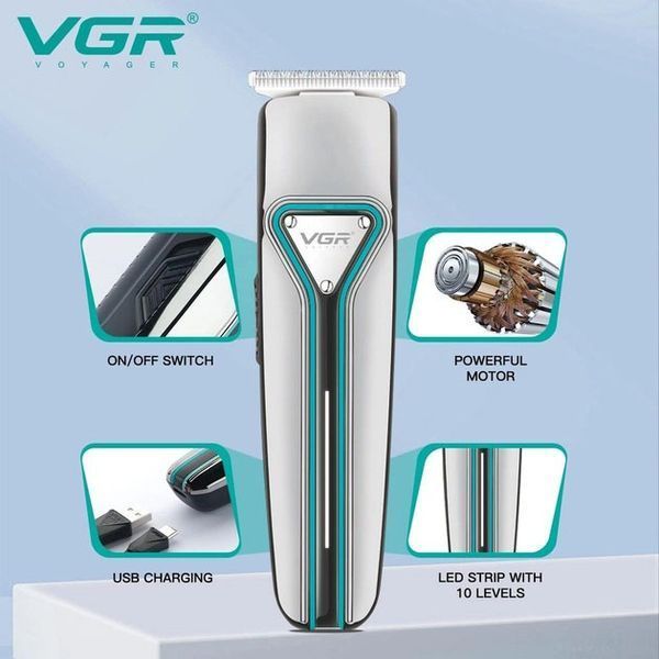 Професійна триммер бездротова для стрижки волосся VGR V-008 Pro, машинка для стрижки голови 00014376 фото