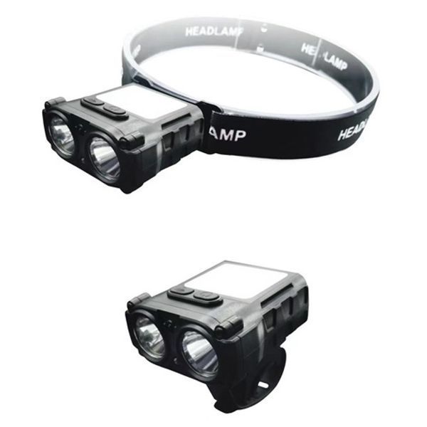 Світлодіодний ліхтар налобний sh-t808-2xpe-20smd-white/red з датчиком руху, потужний налобний ліхтар для риболовлі 00022963 фото