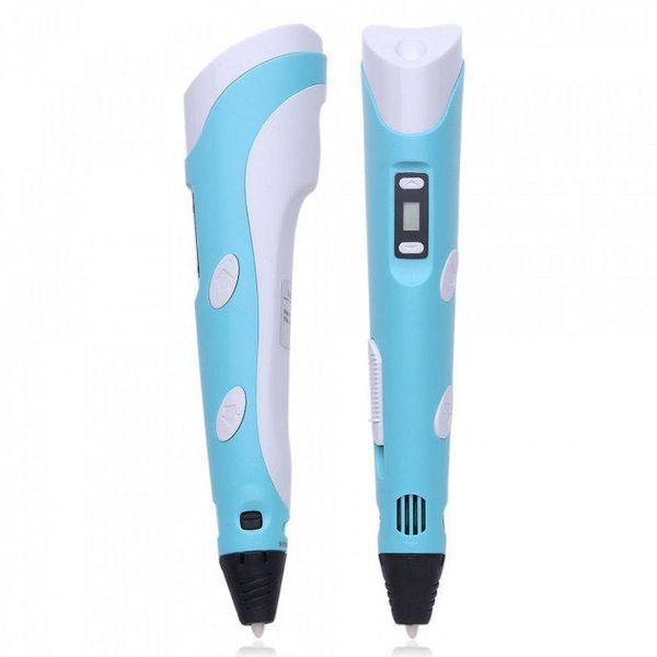 3D ручка Smart 3D Pen 2 c LCD дисплеем, Интересная ручка 3д для детей, Оригинальная. Цвет: голубой 00015790 фото