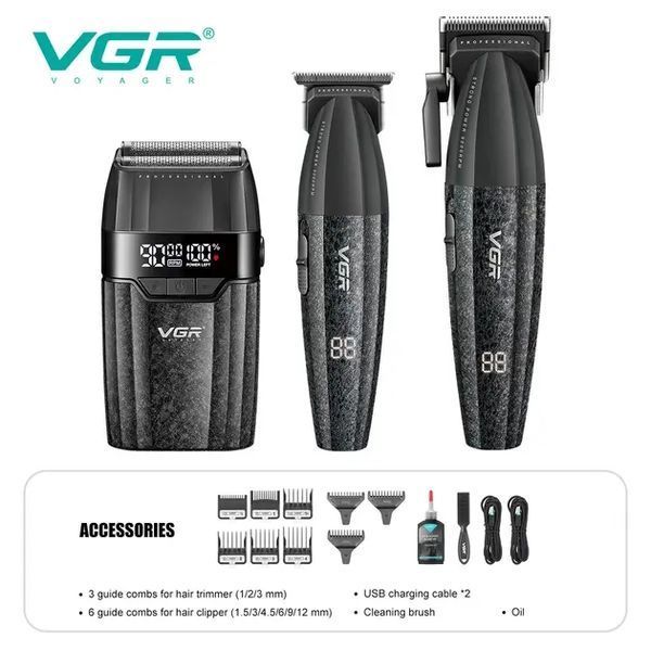 Комплект VGR 3 в 1 V-640 S3 , машинка для стриження (clipper), триммер та електробритва (шейвер) 00021184 фото