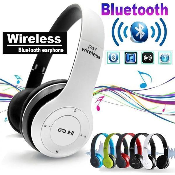Белый Беспроводные Наушники Wireless P-47 Bluetooth + MicroSD + FM Радио 00024420 фото