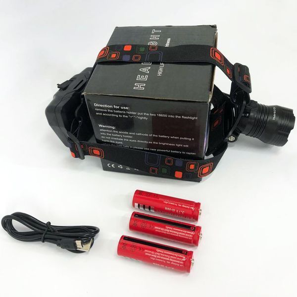 Фонарь налобный X-Balong XQ-218-HP50 аккумуляторный LED zoom с функцией Power Bank 3 режима работы 00022934 фото