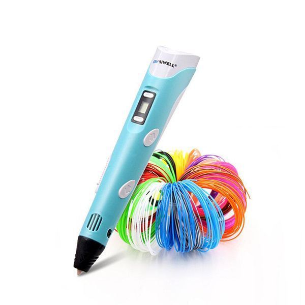 3D ручка Smart 3D Pen 2 c LCD дисплеем, Интересная ручка 3д для детей, Оригинальная. Цвет: голубой 00015790 фото